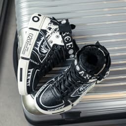 Boys' High-Top Sneakers 2025 Autumn/Winter New Style Children's Sports Shoes Buckle Student Soft-Soled Fleece Casual Shoes