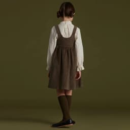 2026 Autumn New Retro Corduroy Adjustable Straps Dress Girls Casual Loose Sleeveless Ruched Dresses Children's Clothing