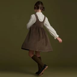 2026 Autumn New Retro Corduroy Adjustable Straps Dress Girls Casual Loose Sleeveless Ruched Dresses Children's Clothing
