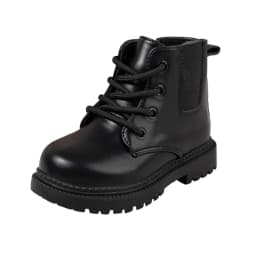 Autumn and Winter Children's Shoes Waterproof PU Leather Children's Boots Fashion Toddler Lace-up Zip High Boots Boys Girls