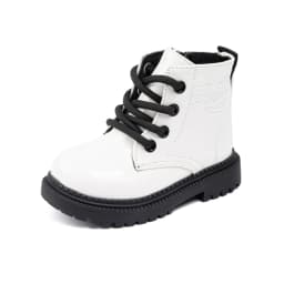Autumn and Winter Children's Shoes Waterproof PU Leather Children's Boots Fashion Toddler Lace-up Zip High Boots Boys Girls