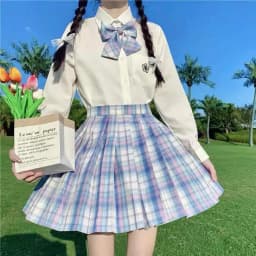 3-12Years Girls Checkered Skirt College Style Clothing 2026 Spring Summer Teen Kid Fashion JK Striped Pleated Skirt with Bow Tie