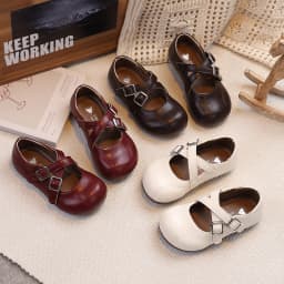Children PU Leather Girls Student Kids Shoes 2026 Autumn New Fashion Elegant Comfortable French Style Mary Jane Casual Loafer
