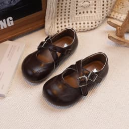 Children PU Leather Girls Student Kids Shoes 2026 Autumn New Fashion Elegant Comfortable French Style Mary Jane Casual Loafer