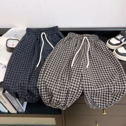 Spring Autumn Kids Harem Pants Long Trousers For Boys and Girls Plaid Children Pants