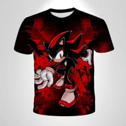 Sonic The Hedgehog Anime Boys' Breathable T-shirt, Children's Fashion Clothing Casual Wear, Breathable Thin Style, Unisex Top