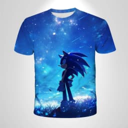 Sonic The Hedgehog Anime Boys' Breathable T-shirt, Children's Fashion Clothing Casual Wear, Breathable Thin Style, Unisex Top