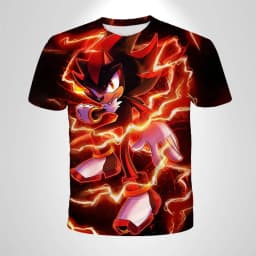 Sonic The Hedgehog Anime Boys' Breathable T-shirt, Children's Fashion Clothing Casual Wear, Breathable Thin Style, Unisex Top