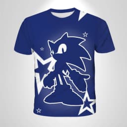 Sonic The Hedgehog Anime Boys' Breathable T-shirt, Children's Fashion Clothing Casual Wear, Breathable Thin Style, Unisex Top