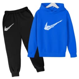 New Children's Sports Hooded Sweatshirt - Brand's Trendy Casual Hooded Top and Pants Set Suitable for Boys and Girls Aged 3 To13