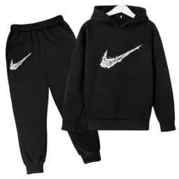 New Children's Sports Hooded Sweatshirt - Brand's Trendy Casual Hooded Top and Pants Set Suitable for Boys and Girls Aged 3 To13