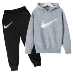 New Children's Sports Hooded Sweatshirt - Brand's Trendy Casual Hooded Top and Pants Set Suitable for Boys and Girls Aged 3 To13