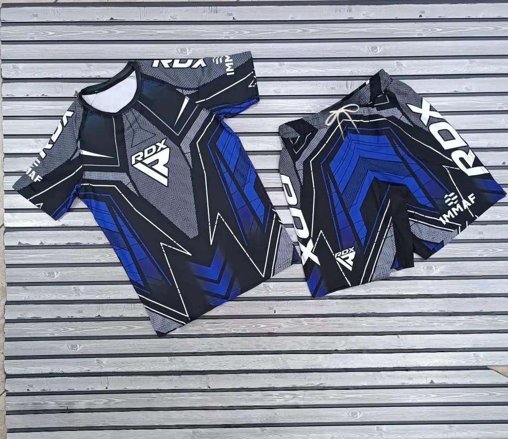 2026 Summer New MMA Fighting Night Tee Shorts Kid Adult Boxing Training Sports Set Oversized Breathable Speed Drying Men Jersey