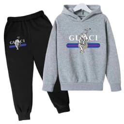 Children New Tiger Print Hoodie Clothes Autumn Winter Casual Long Sleeve Pullover 2pcs Top+Pants Brand Girl Boy 3-12Yrs Coat Set