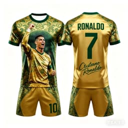 Popular 2026 AI # 7 Ronaldo Summer Children's Adult Set Parent Child Short Sleeve Shorts Football Shirt Couple Style Unisex