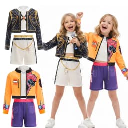 Girls Pop Singer Show Costume Girls 3PCS Set Top and Shorts Set Hip-hop Dance Stage Performance Set 2026 New Cosplay Costume