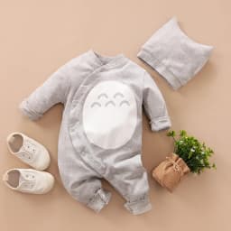 Newborn Baby Totoro Romper with Hat Set Cute Cartoon Infant Jumpsuit Cotton Long Sleeve Baby Boys Girls One-Piece Outfit