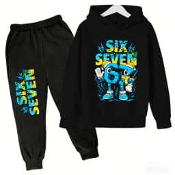 3-12Y 67 Six Seven Print Kid's Fashion Hoodie+Pants Suit for Boys Girls, Casual Sports Tracksuit, Children Holiday Gifts