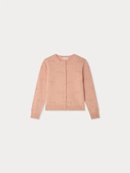 Children's Knitted Sweater 26BP Cardigan with Cherry Embroidery Wool Blend for Warmth Girls' Knitted Sweater
