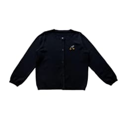 Children's Knitted Sweater 26BP Cardigan with Cherry Embroidery Wool Blend for Warmth Girls' Knitted Sweater
