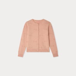 Children's Knitted Sweater 26BP Cardigan with Cherry Embroidery Wool Blend for Warmth Girls' Knitted Sweater