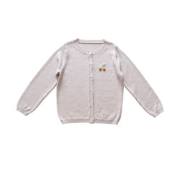 Children's Knitted Sweater 26BP Cardigan with Cherry Embroidery Wool Blend for Warmth Girls' Knitted Sweater