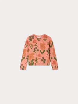 Children's Knitted Sweater 26BP Cardigan with Cherry Embroidery Wool Blend for Warmth Girls' Knitted Sweater