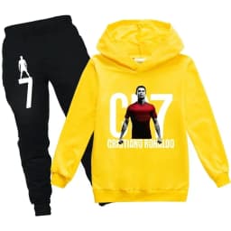 3-12 Years Spring Autumn Football CR7 Print Hoodie+Pants Suit Boy Sweatshirt 2PCS Sets Boys Pants Suits Children's Clothing.