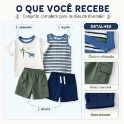Baby Boy 4-Piece Summer Outfit Tank Top and 2 Shorts Set 60% Cotton Printed Infant Clothing 3m-24m