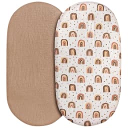 Muslin Bassinet Sheets for Baby Girl Boy Soft Breathable Bassinet Sheets Fitted Fit for Hourglass Oval Cradle Moses Basket