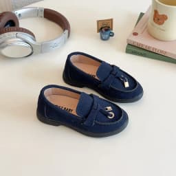 Children Shoes 2026 Spring Autumn Kids Slip-on Shoes Boys Loafers Soft PU Leather Flats Girls Moccasin Shoes Beige, Brown, Blue