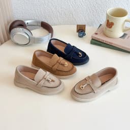 Children Shoes 2026 Spring Autumn Kids Slip-on Shoes Boys Loafers Soft PU Leather Flats Girls Moccasin Shoes Beige, Brown, Blue