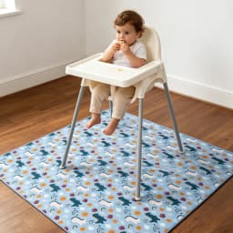 Elinfant 1 Pc Baby High Chair Splat Mat Portable Baby Dining Chair Mat Waterproof Spill Mat Anti-Slip Floor Protector Splash Mat