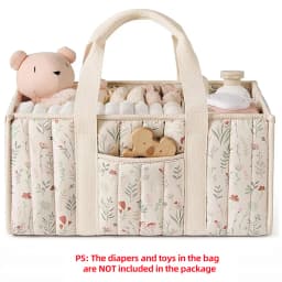 PANGDUBE Diaper Stacker Organizer Baby Diaper Bag Storage Caddy for Newborn Items Nappy Holder Nursery Bag Gift
