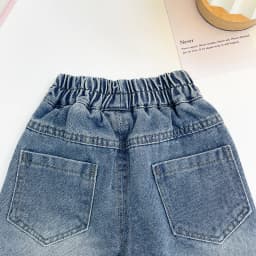 Girls' Jeans Straight Wide Leg Washed Soft Cow Pine Girl All-Match Wide and Long Pants Spring New