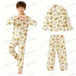Cotton Pajamas for Boys Girls Cute Panda White Sleepwear Children Home Wear Set Kids Pajamas Teenage Casual Loungewear Outfit