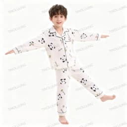 Cotton Pajamas for Boys Girls Cute Panda White Sleepwear Children Home Wear Set Kids Pajamas Teenage Casual Loungewear Outfit