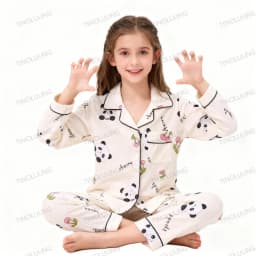 Cotton Pajamas for Boys Girls Cute Panda White Sleepwear Children Home Wear Set Kids Pajamas Teenage Casual Loungewear Outfit