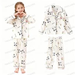 Cotton Pajamas for Boys Girls Cute Panda White Sleepwear Children Home Wear Set Kids Pajamas Teenage Casual Loungewear Outfit