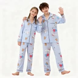 Cotton Pajamas for Boys Girls Cute Panda White Sleepwear Children Home Wear Set Kids Pajamas Teenage Casual Loungewear Outfit