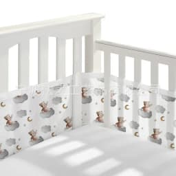 Breathable Mesh Bed Liner 4 Panel Baby Cot Fence Cotton Railing Thicken Bumper One-piece Crib Around Protector Baby Room Decor