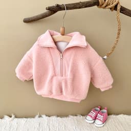 New Winter Baby Boys Girls Coats Fake Lamb Wool Solid Colour Zippered Jacket Top Kids Coat Jackets Children Clothes Overcoats