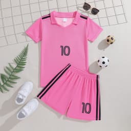 Kids And Teens Lightweight Quick-Dry Soccer Uniform Set for Sports Outdoor Wear Fixed Number 10 Back Name Personaliz