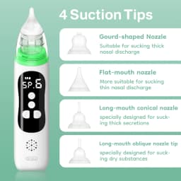 MAMIJOY Electric Nasal Absorber Silent Baby Obstruction Rhinitis Cleaner Nasal Aspirator Nasal Mucus Cleaning Tool Fro Newborn