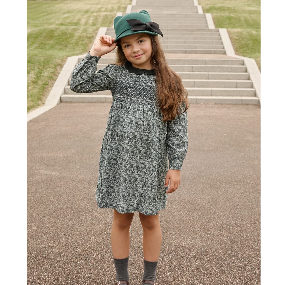 AS IL AW26 Corduroy Collection Floral Cotton Girls Print Smocking Dress Boys Sweater Embroidery Plaid Pants Brother Sister