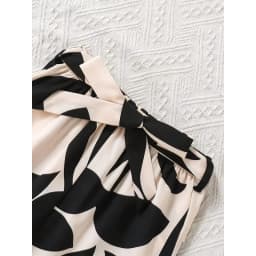 Girls Solid Color Bow Waist Tied Top And Wide Leg Pants Set Summer Vacation Outdoor Wear Comfortable Loose Fit Outfit for Kids