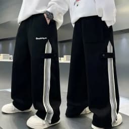 ZOETOPKID Autumn Boys Causal Pants Kids Loose Cotton Sports Pants Black Grey Trousers for Children Spring Kids Clothing