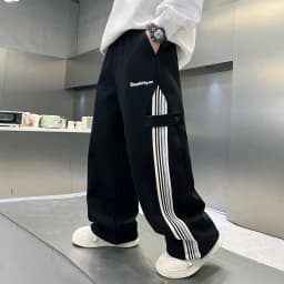 ZOETOPKID Autumn Boys Causal Pants Kids Loose Cotton Sports Pants Black Grey Trousers for Children Spring Kids Clothing
