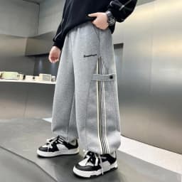 ZOETOPKID Autumn Boys Causal Pants Kids Loose Cotton Sports Pants Black Grey Trousers for Children Spring Kids Clothing