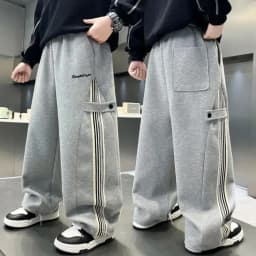 ZOETOPKID Autumn Boys Causal Pants Kids Loose Cotton Sports Pants Black Grey Trousers for Children Spring Kids Clothing